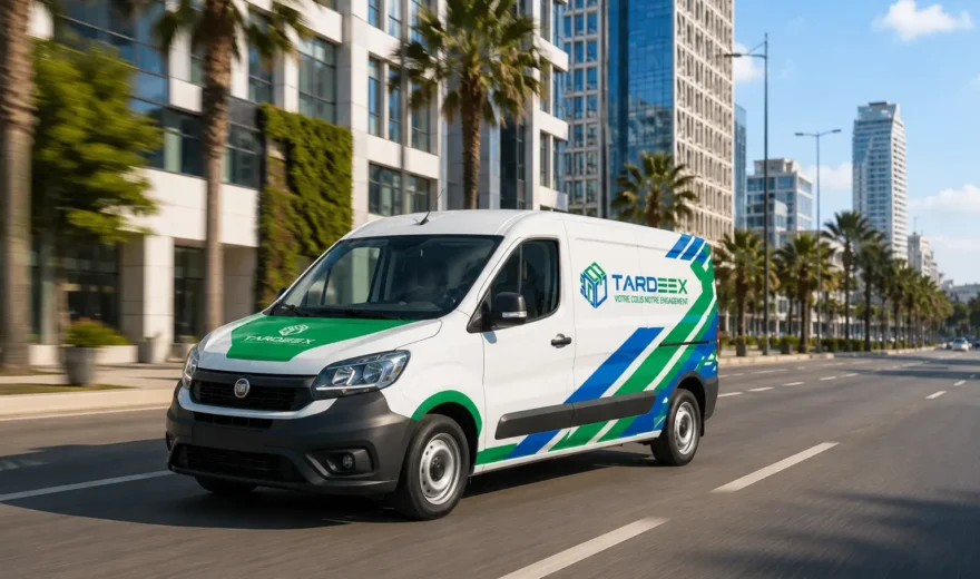 Livraison partout au Maroc 2 Véhicule Tardeex assurant la livraison de colis dans une ville marocaine